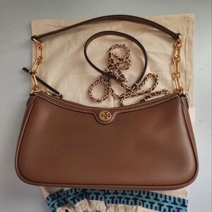 New! Tory Burch Studio Leather Shoulder Bag Crossbody in Moose
